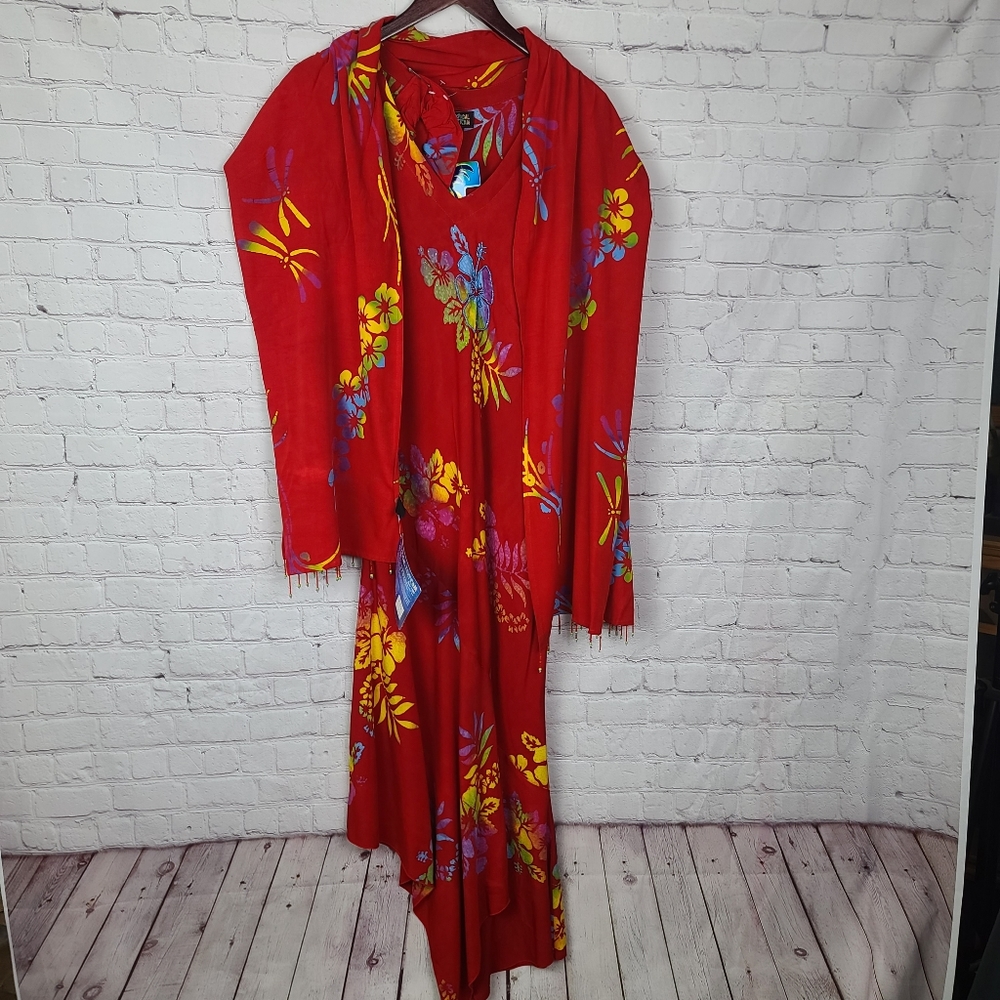 Tropical Tantrum Hand Painted  3 Piece Dress set. Sz M